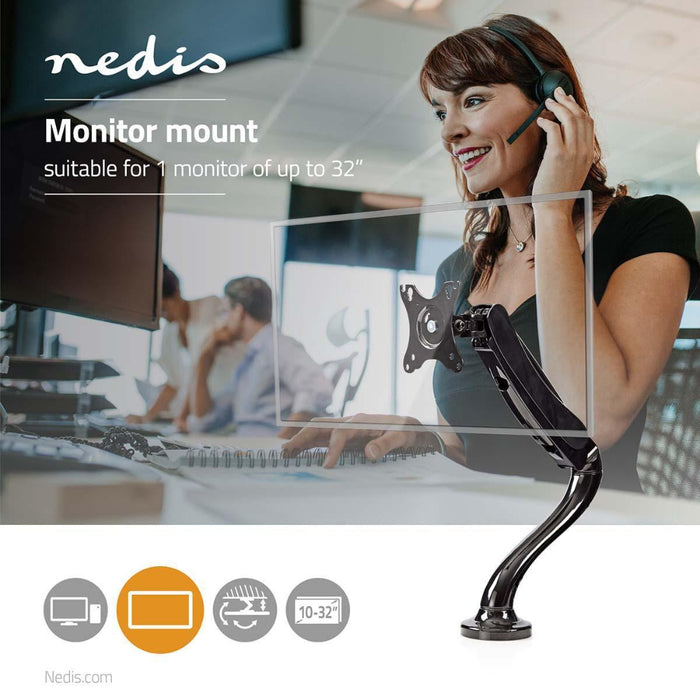 Nedis - Monitorhalterung für den Schreibtisch - 1 Bildschirm